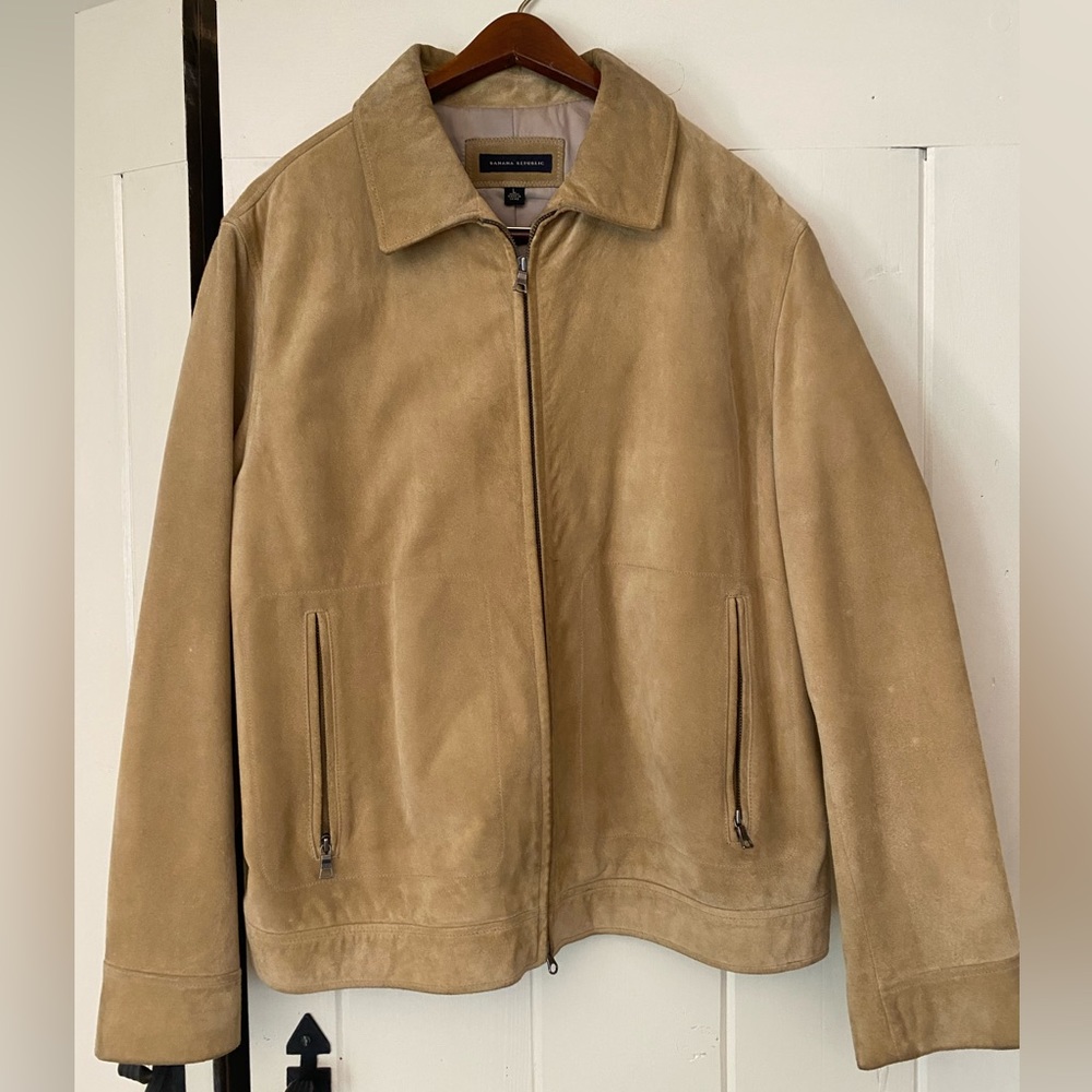 Banana Republic Men’s Tan Suede Leather Jacket